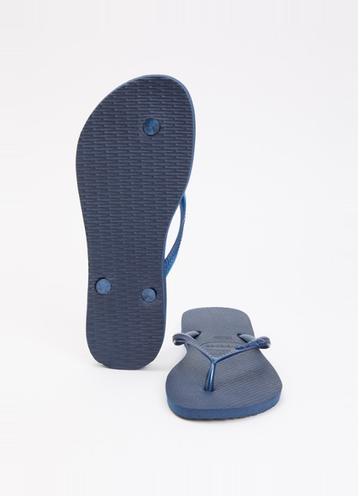 Havaianas Slim slipper met logo - detail 4 donkerblauw