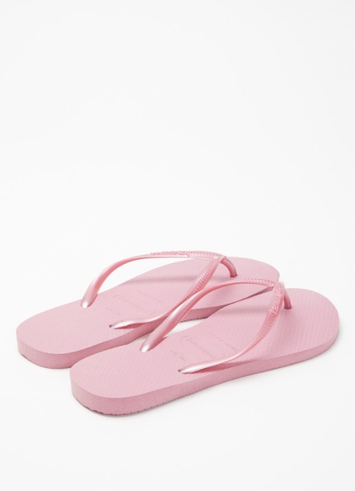 Havaianas Slim slipper met logo - achterkant 4 beige