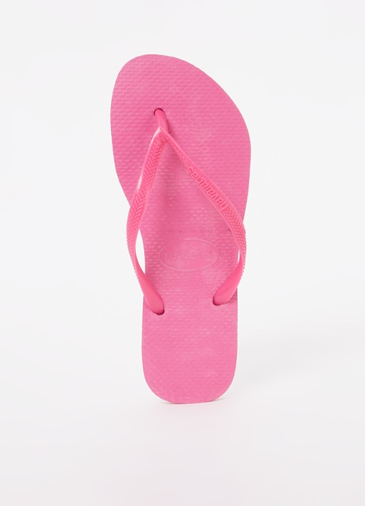 Havaianas Slim slipper met logo - voorkant roze