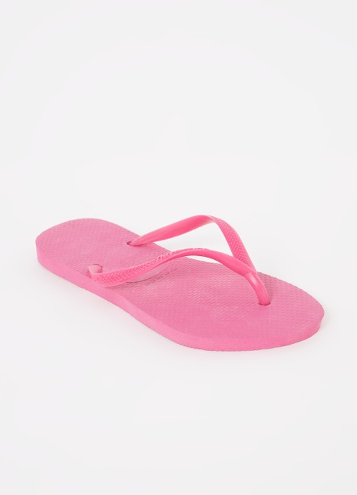 Havaianas Slim slipper met logo - voorkant 2 roze
