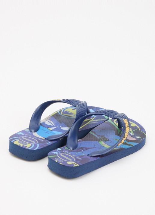 Havaianas Slippers met print en logo  - achterkant donkerblauw