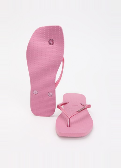 Havaianas Square slipper met logo - detail 4 oudroze