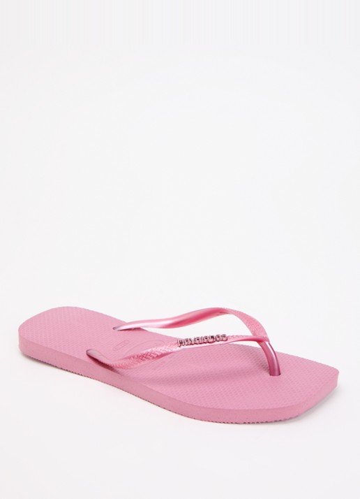 Havaianas Square slipper met logo - voorkant 2 oudroze