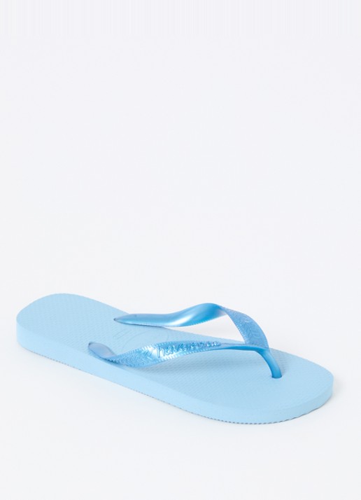 Havaianas Top Senses slipper met logo - voorkant 2 blauwgrijs
