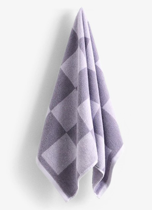 Hay Check badhanddoek  50 x 90 cm - voorkant 2 lavendel