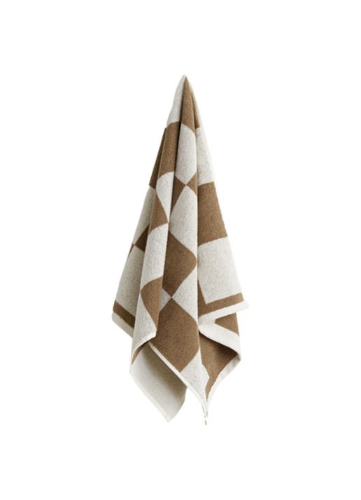 Hay Check handdoek 70 x 136 cm - voorkant beige