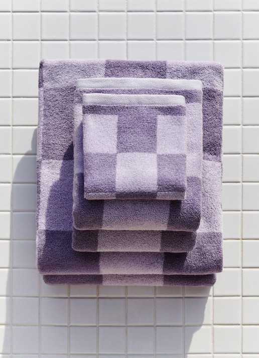 Hay Check washand 30 x 30 cm - voorkant 2 lavendel