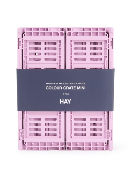 Hay Colour Crate Mini vouwkrat set van 2 - voorkant roze
