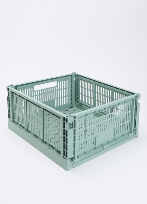 Hay Colour Crate Square L vouwkrat  - voorkant 2 olijfgroen