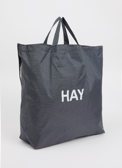 Hay Grid Crossover M crossbodytas met ruitdessin - achterkant 4 donkerblauw