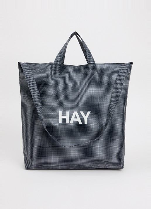 Hay Grid Crossover M crossbodytas met ruitdessin - voorkant 5 donkerblauw