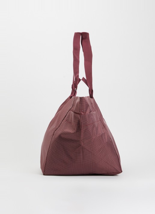Hay Grid L shopper met ruitdessin en water afstotende coating - detail 4 bruin