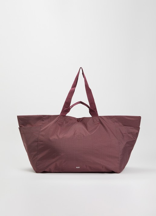 Hay Grid L shopper met ruitdessin en water afstotende coating