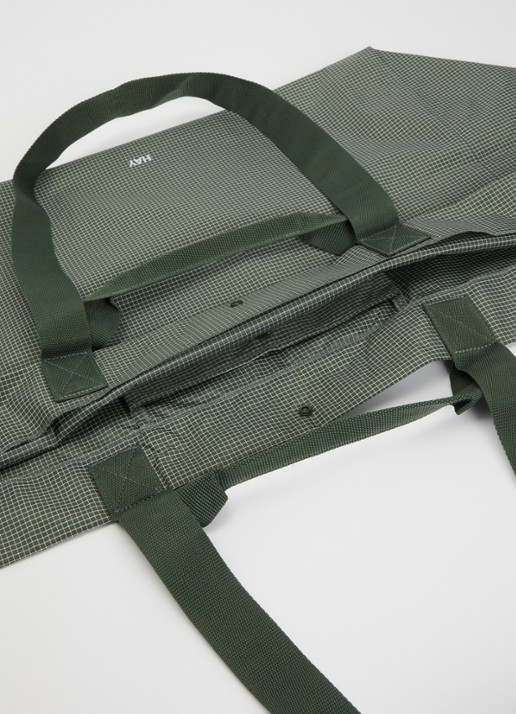 Hay Grid L shopper met ruitdessin en water afstotende coating - detail 3 donkergroen