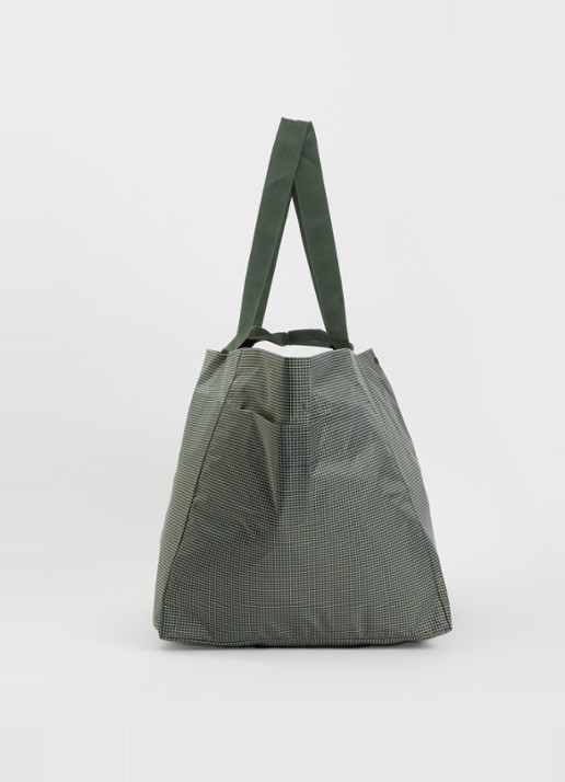 Hay Grid L shopper met ruitdessin en water afstotende coating - detail 4 donkergroen