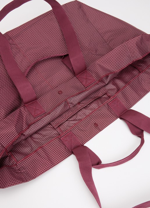 Hay Grid M shopper met ruitdessin en waterafstotende coating - detail 2 bordeauxrood