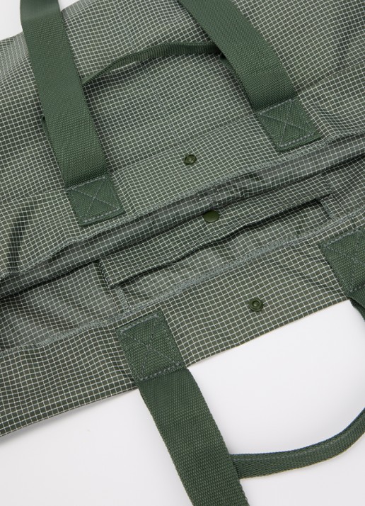 Hay Grid M shopper met ruitdessin en waterafstotende coating - detail donkergroen
