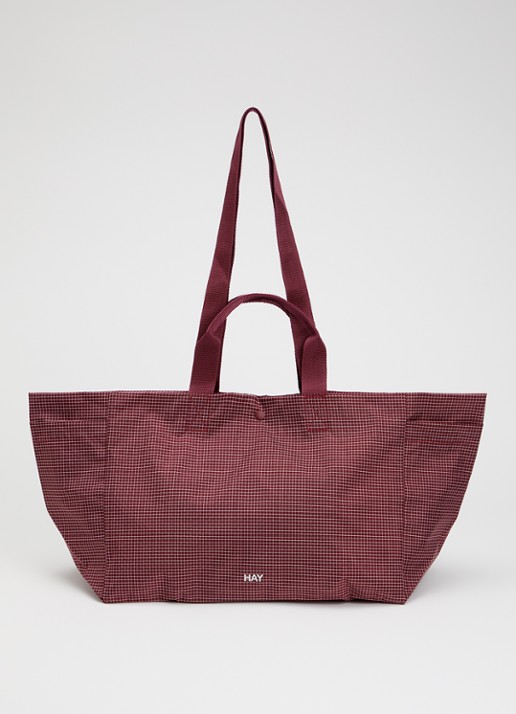 Hay Grid S shopper met waterafstotende coating - voorkant bruin