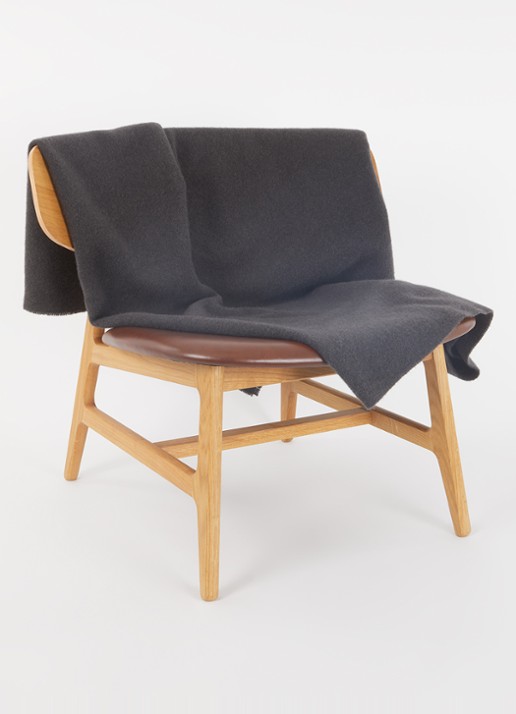 Hay Mono plaid van wol 130 x 180 cm - voorkant 3 antraciet