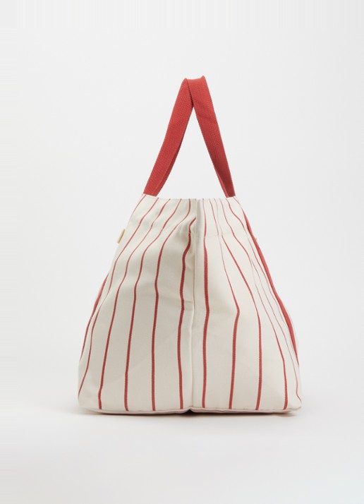 Hay Outdoor Market Picnic shopper van canvas met streepprint - detail 2 beige
