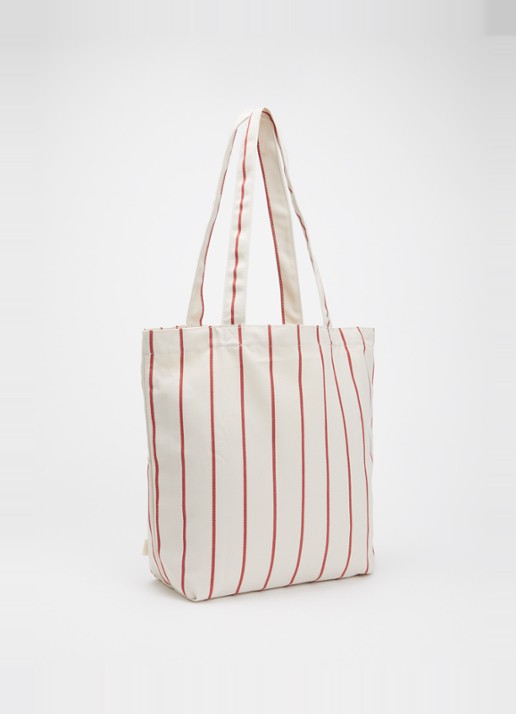 Hay Outdoor Market shopper met streepprint - achterkant beige