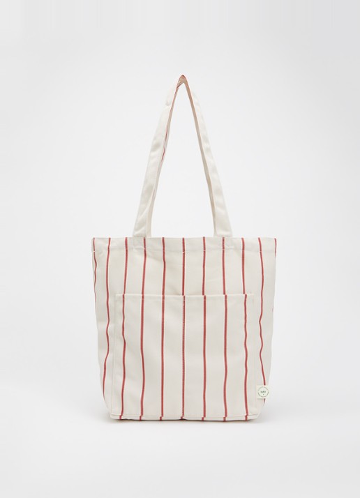 Hay Outdoor Market shopper met streepprint - voorkant 5 beige
