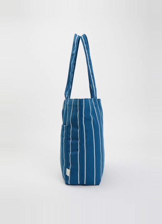 Hay Outdoor Market shopper met streepprint - detail 3 blauw