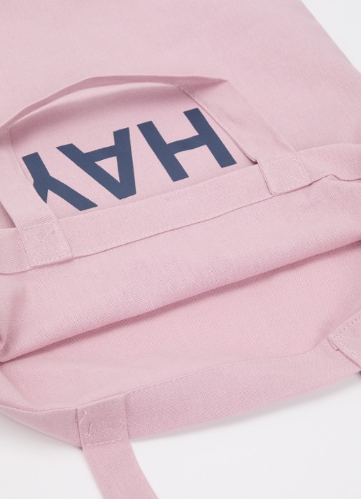 Hay Shopper met logo - detail zalmroze