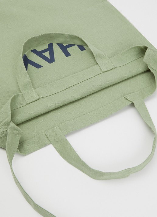Hay Shopper met logo - detail lindegroen