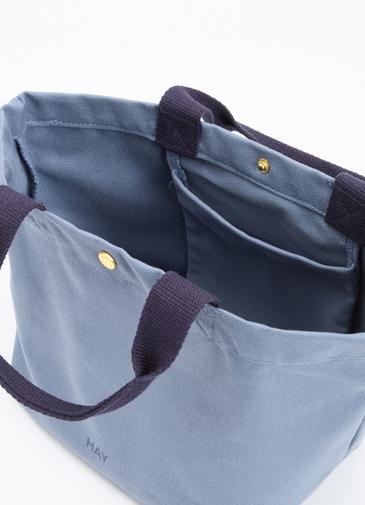 Hay Shopper met logo - detail 2 staalblauw