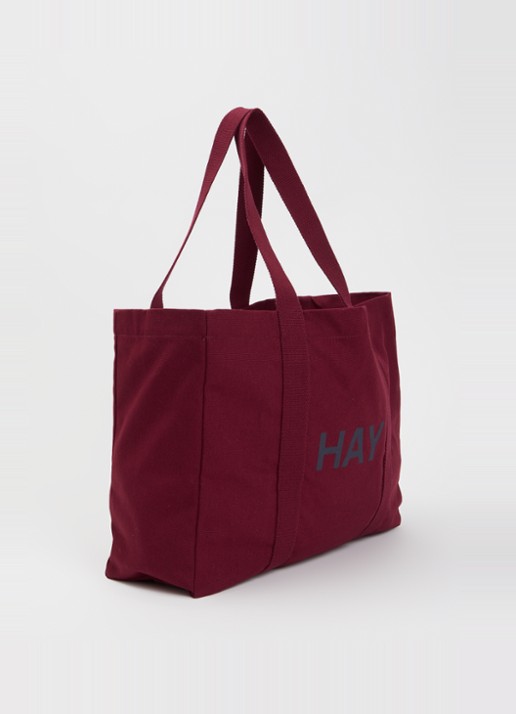 Hay Shopper met logo - achterkant bordeauxrood