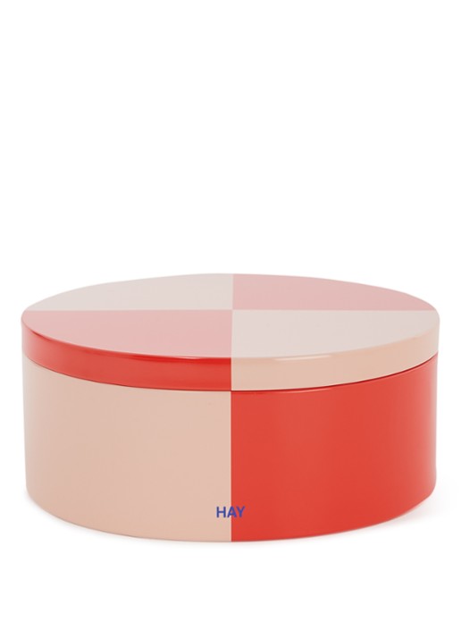 Hay Tin Container Round blik - voorkant rood
