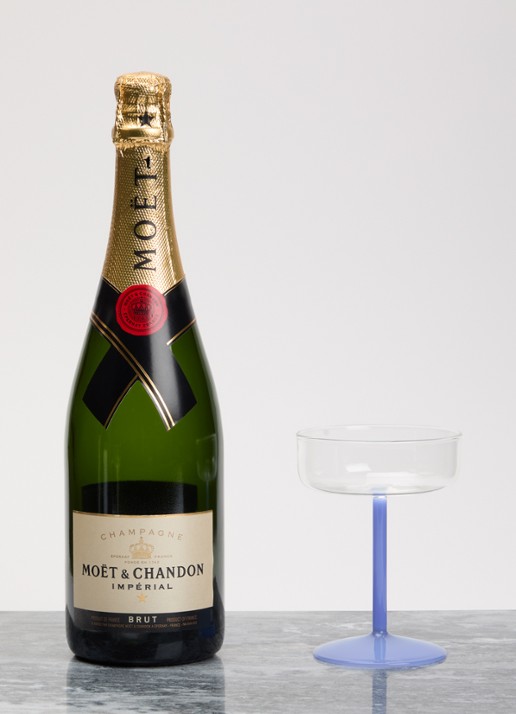 Hay Tint Coupe champagne glas 20 cl set van 2 - voorkant 2 blauw