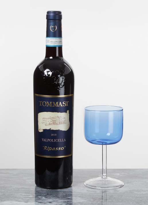 Hay Tint wijnglas 25 cl set van 2 - voorkant 2 blauw