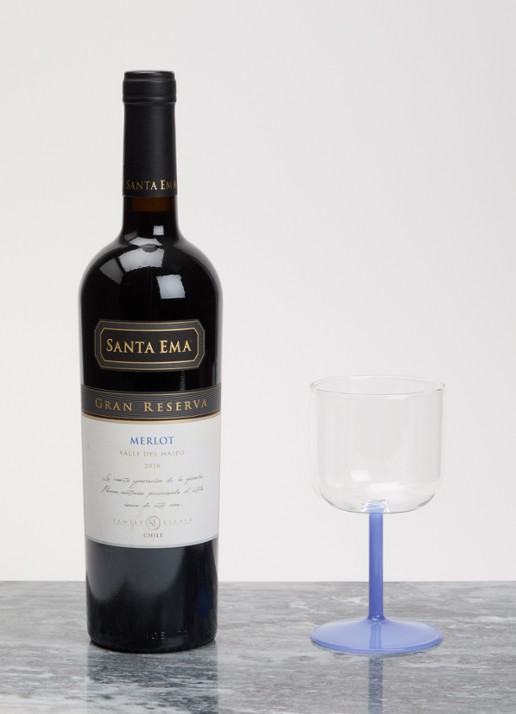 Hay Tint wijnglas 25 cl set van 2 - voorkant 3 blauw