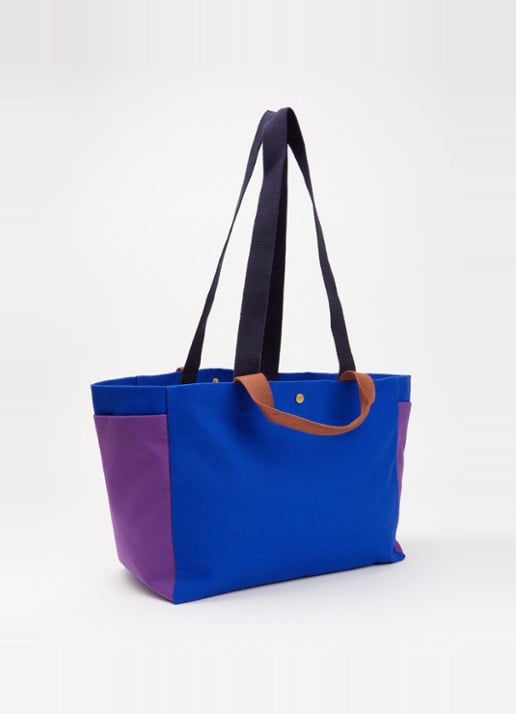 Hay Weekend Small shopper van canvas - achterkant 4 kobaltblauw