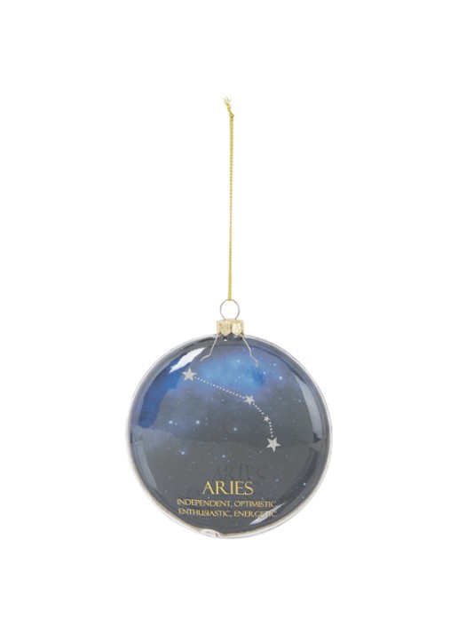 HD Collection Aries kersthanger 10 cm - voorkant royalblauw