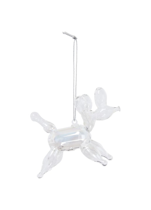 HD Collection Balloon Poodle kersthanger 7 cm - voorkant transparant