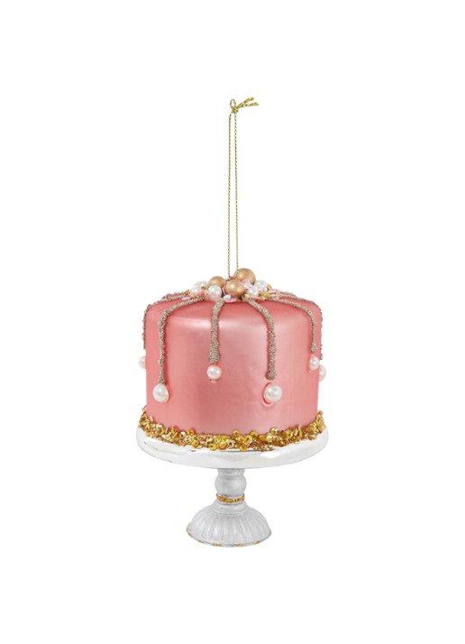 HD Collection Cake Stand kersthanger 11,5 cm - voorkant oudroze