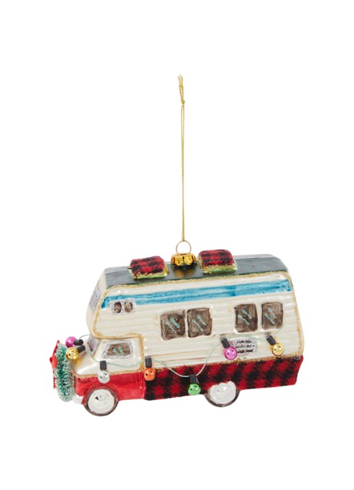 HD Collection Camper kersthanger 15 cm - voorkant 2 multicolor