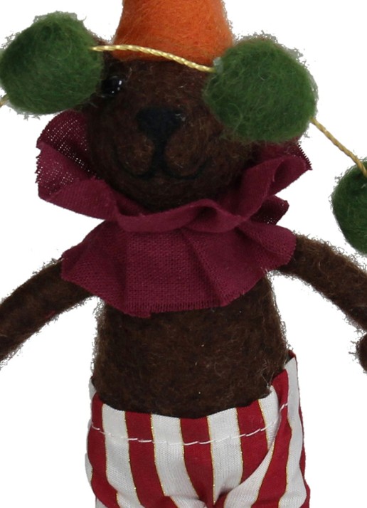 HD Collection Circus Beer kersthanger 16,5 cm - detail bruin