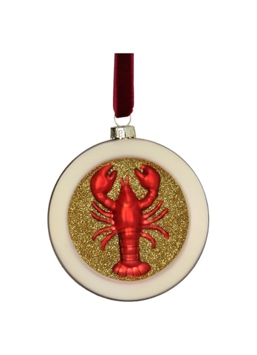 HD Collection Kreeft kersthanger 8,5 cm - voorkant 3 rood
