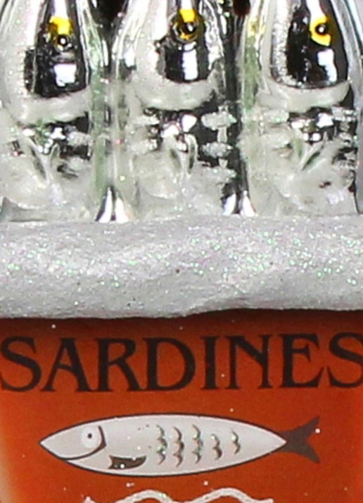 HD Collection Sardine kersthanger 12 cm - detail zilver
