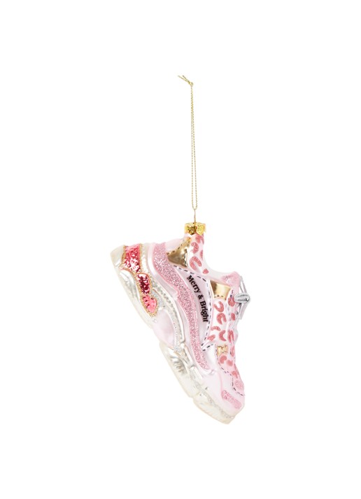 HD Collection Sport Shoe sportschoen kersthanger 14 cm - voorkant roze