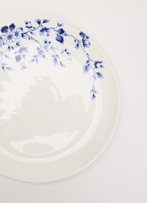 Heinen Delfts Blauw Blauw Vouw dinerbord 27 cm  - detail 3 wit