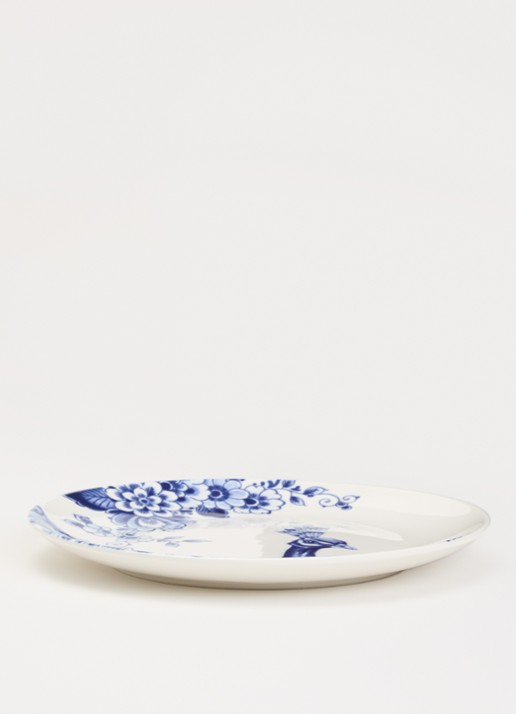 Heinen Delfts Blauw Blauw Vouw ontbijtbord 19 cm  - voorkant 4 wit