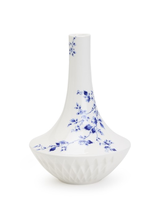 Heinen Delfts Blauw Blauw Vouw vaas 40 cm