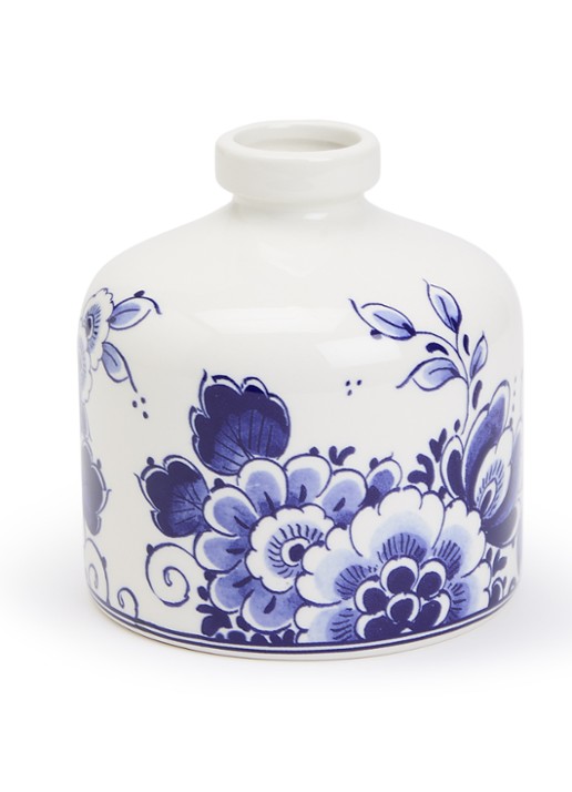 Heinen Delfts Blauw Bloem vaas 13 cm