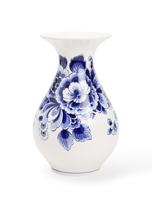 Heinen Delfts Blauw Bloemen vaas 23 cm