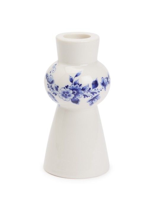 Heinen Delfts Blauw Bol kandelaar 11 cm